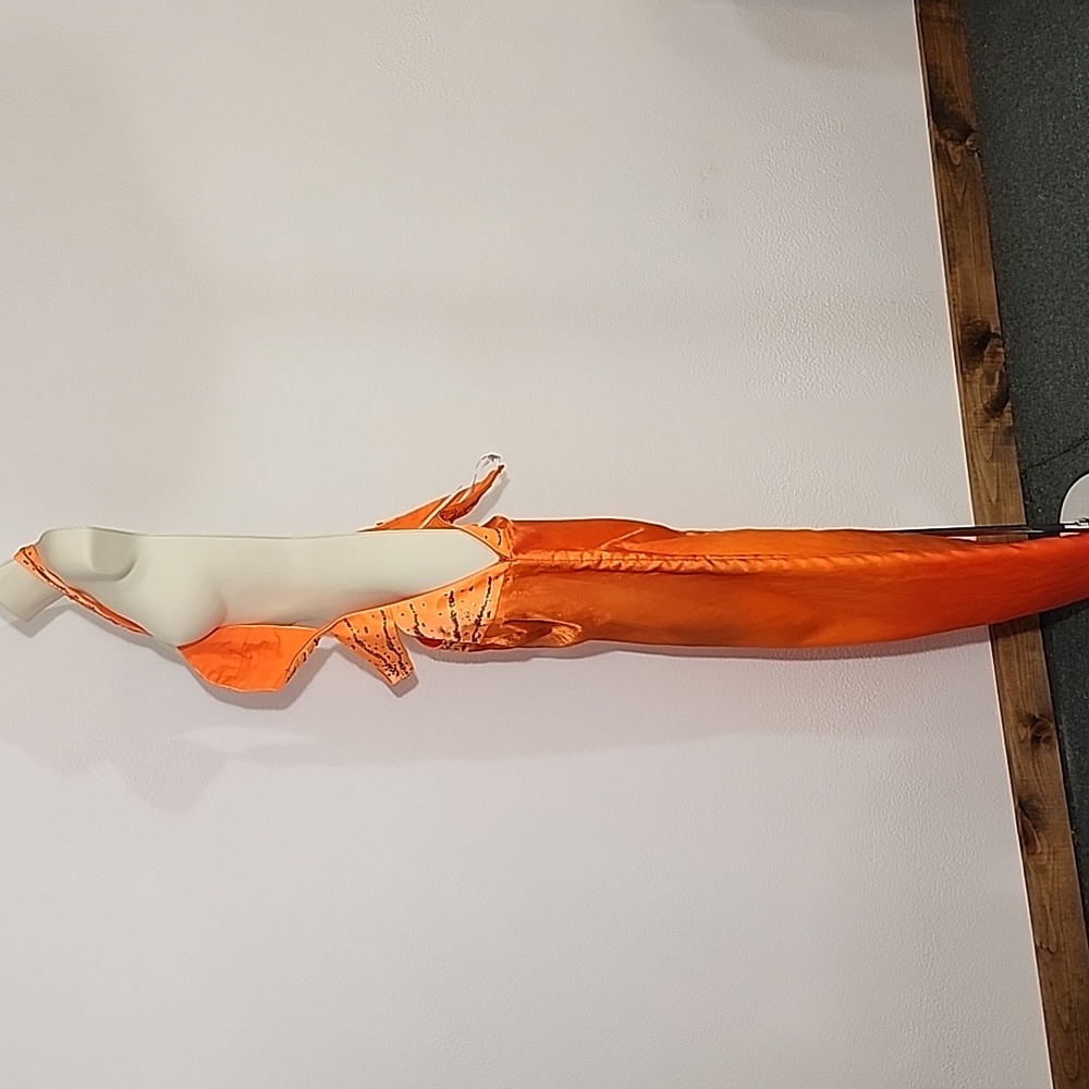 Excite Dress Vintage Cut Out Sequined Halter Neck Orange Size 8 - Picture 10 of 17